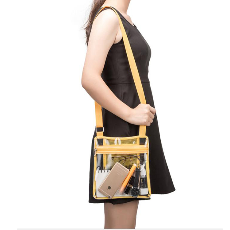 Bolsa de praia transparente crossbody com bolso interno