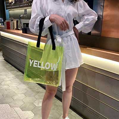 Bolsa de praia de verão transparente em PVC transparente