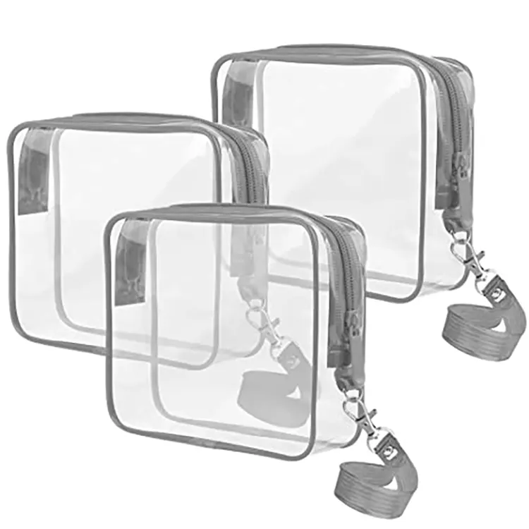 Saco de PVC cosmético de viagem transparente