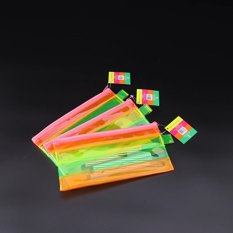 Estojo de lápis de PVC transparente colorido