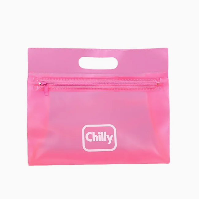 Bolsa com zíper com logo estampado em EVA