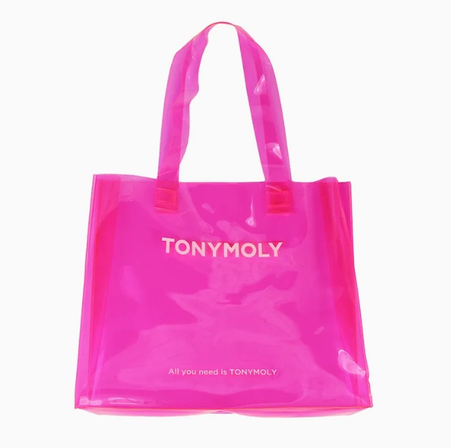 Sacola de compras em PVC rosa