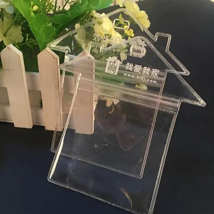 Porta-cartões transparente em PVC