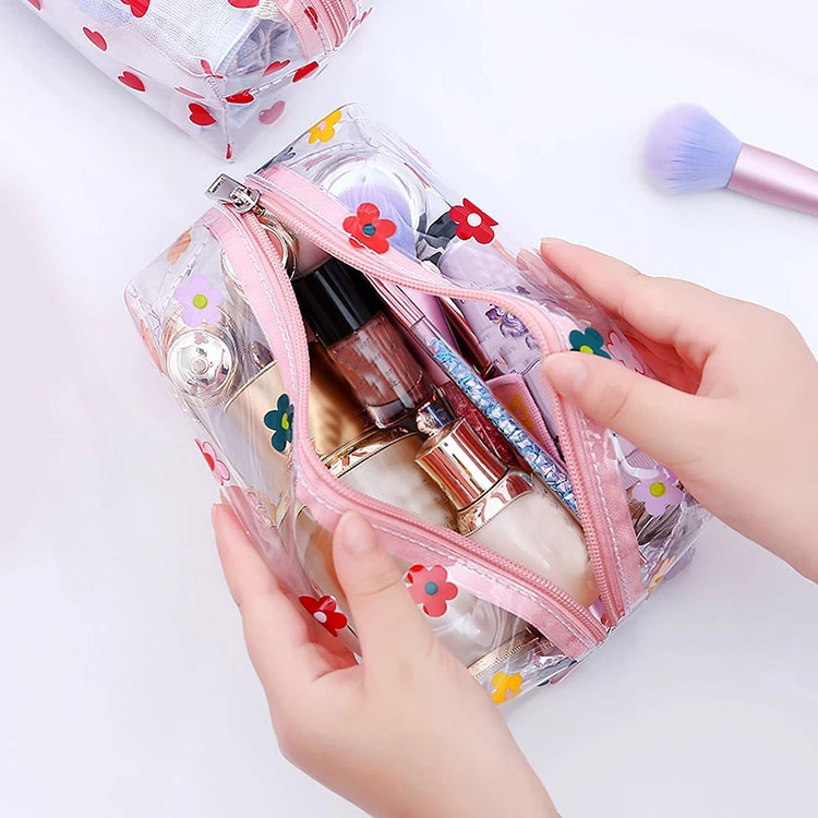 Bolsa cosmética com costura em PVC