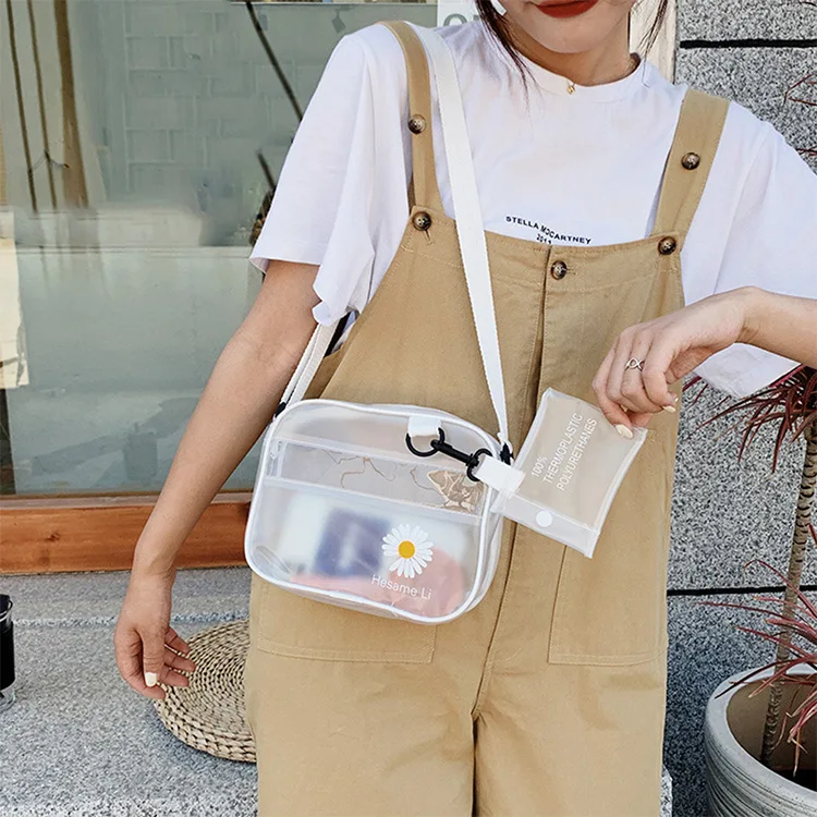 Bolsas transversais transparentes em PVC