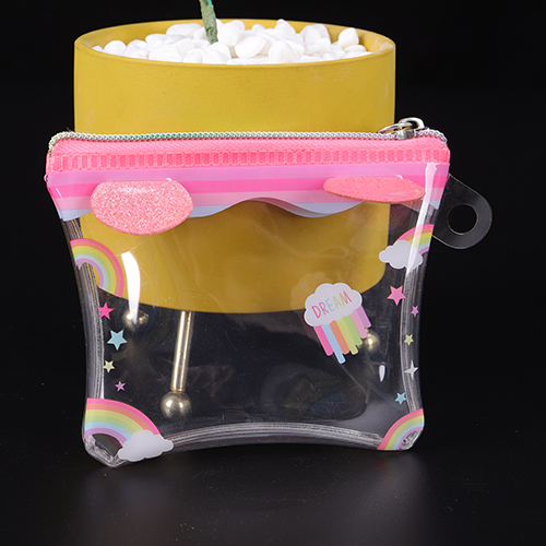 Bolsa com zíper de PVC de tamanho pequeno com design vívido