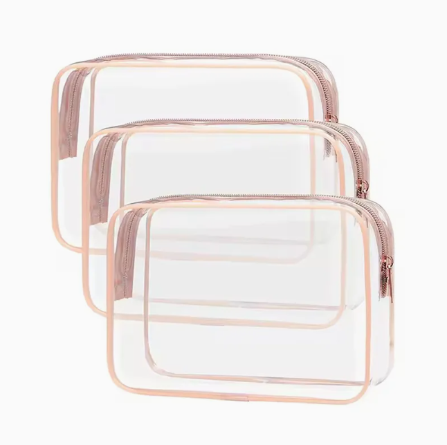 Saco transparente com zíper em PVC