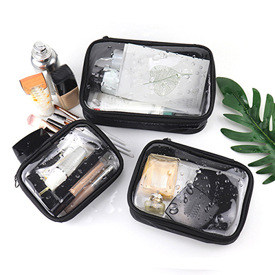 bolsa de maquiagem para viagem bolsa cosmética transparente com zíper