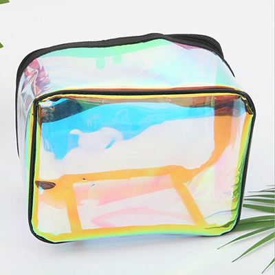 bolsa holográfica transparente de viagem com alça