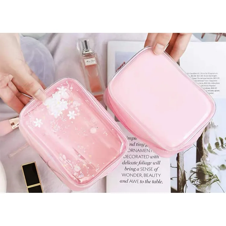 Bolsa feminina de viagem em pvc rosa
