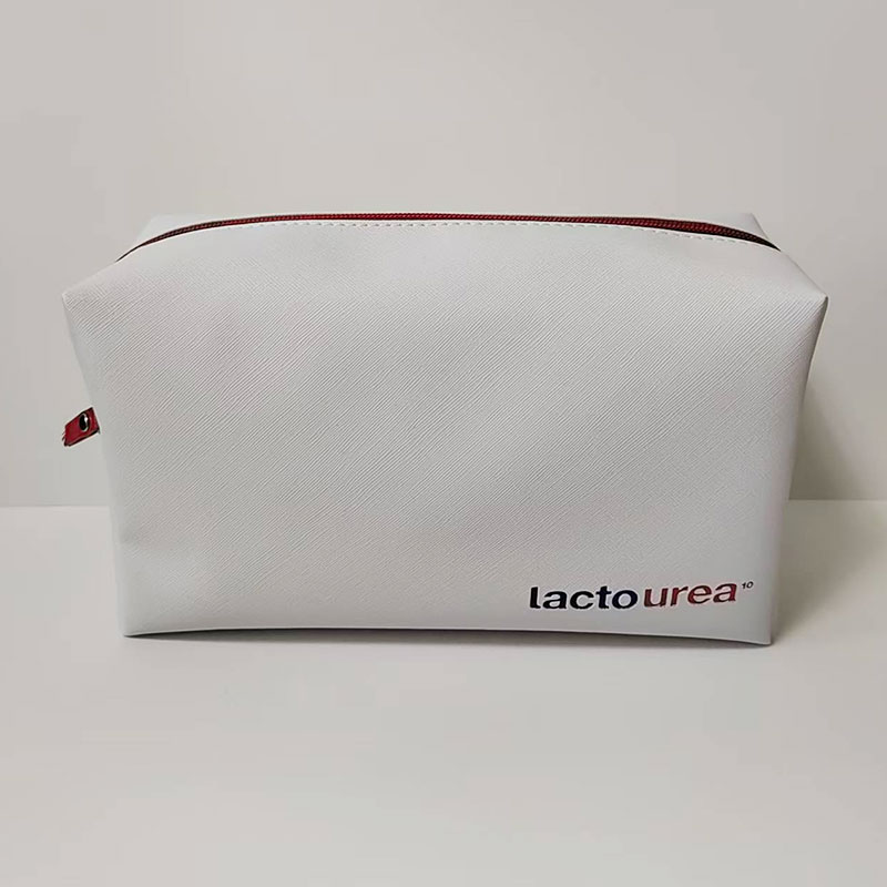 Bolsa com zíper PU branco